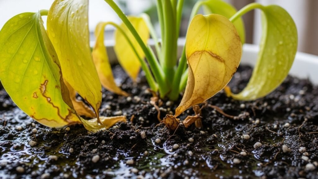 signs of overwatered indoor plants