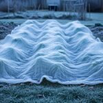 Protecting garden plants from spring frost using frost cloth