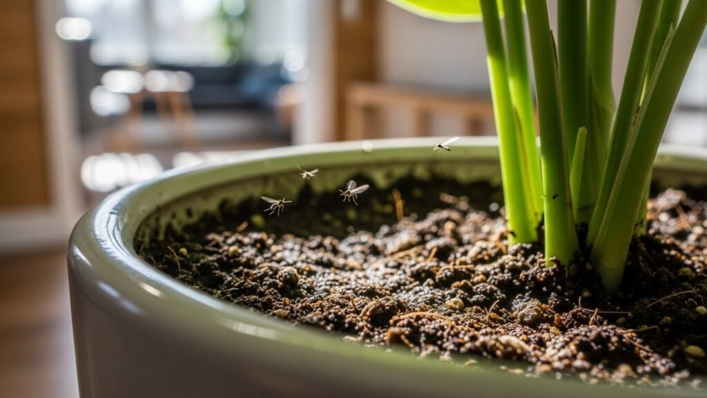 Fungus gnats in indoor plants during winter