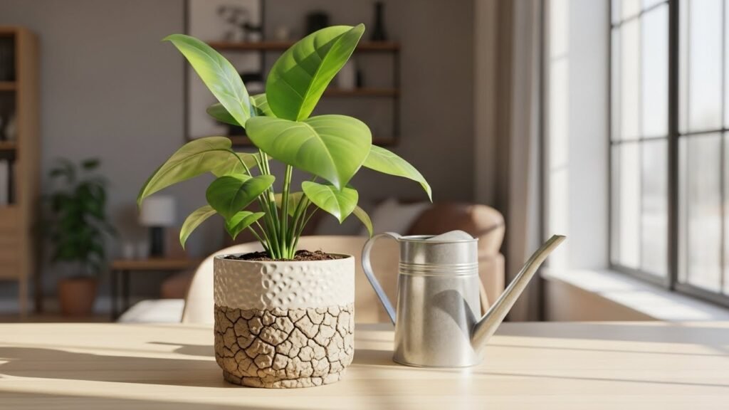 Reducing watering frequency for indoor plants during winter