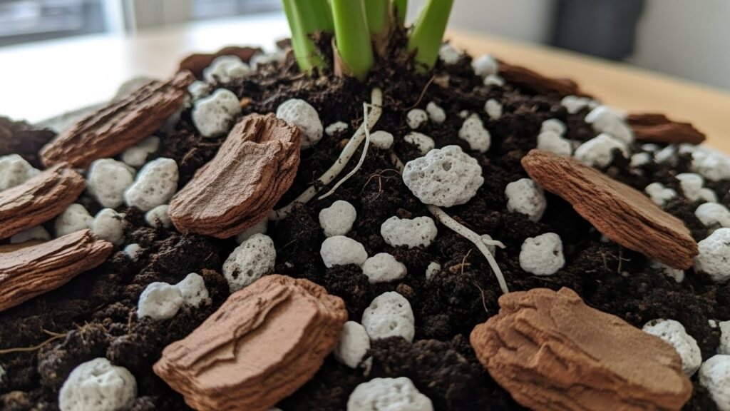 Well-draining soil for indoor plants in winter